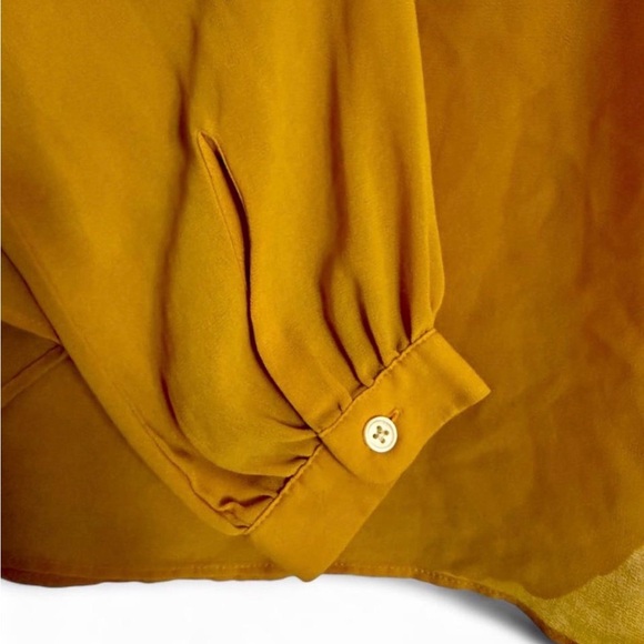LOFT Mustard Yellow Ruffle Blouse - Picture 5 of 8